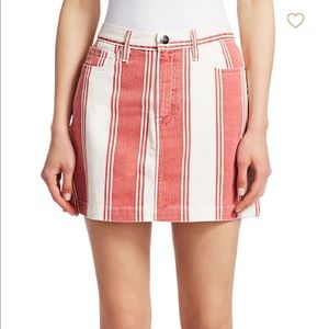 Frame Denim**Le Mini Striped Skirt**Fiery Red